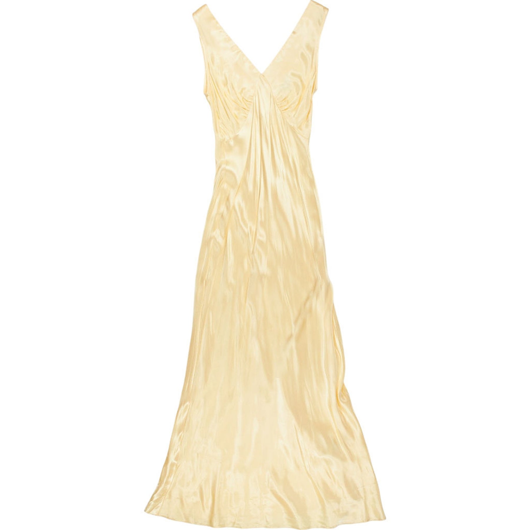 Omnes Yellow Satin Maxi Dress