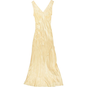 Omnes Yellow Satin Maxi Dress