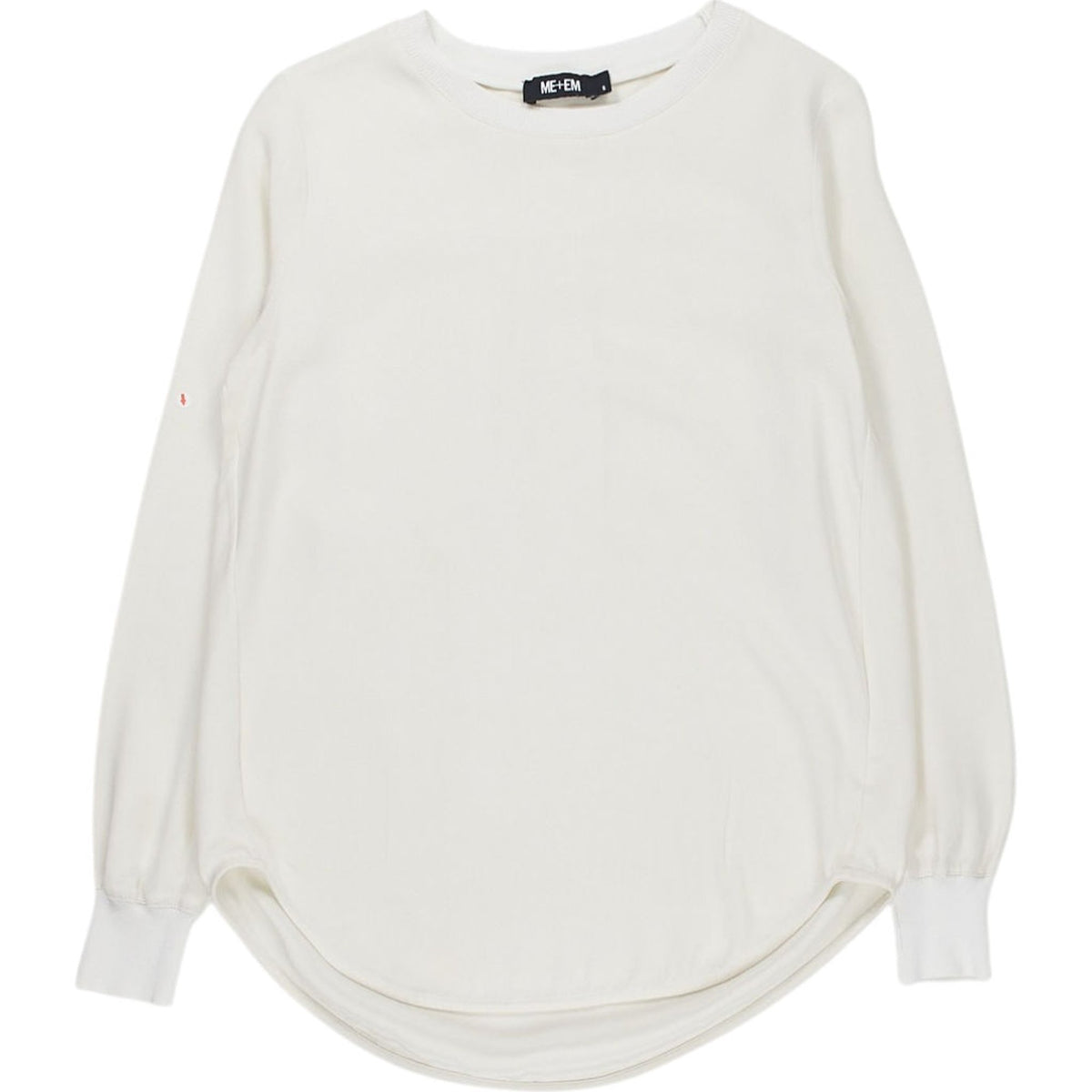 ME+EM White Silk Long Sleeve Top