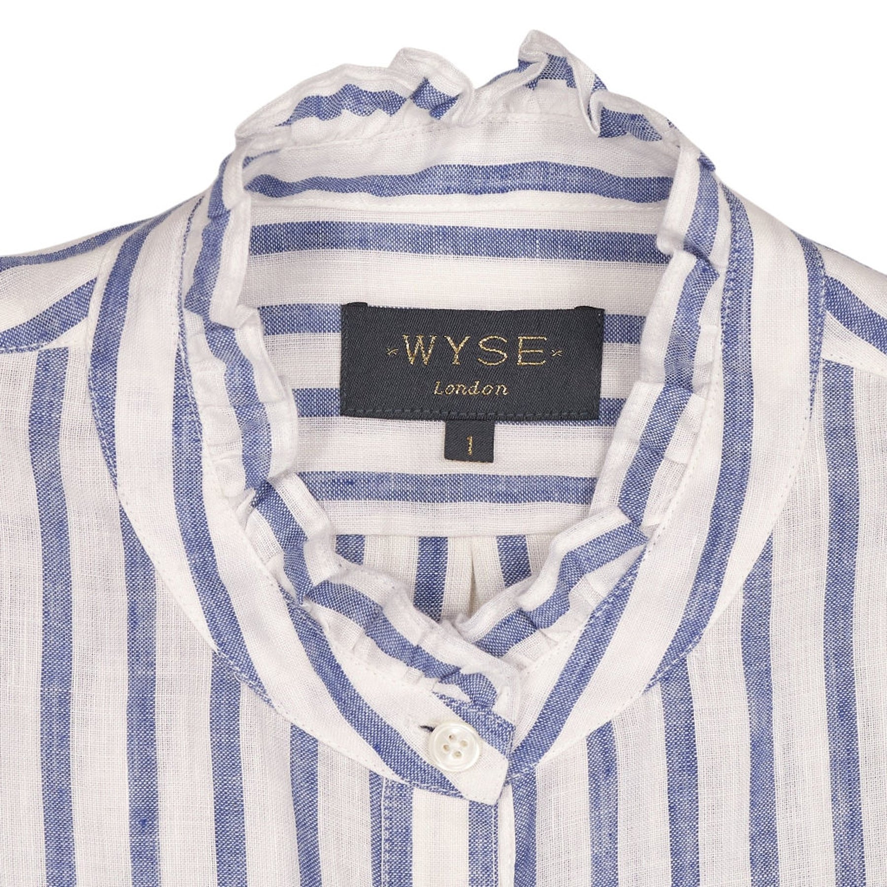 Wyse Blue White Striped Linen Shirt
