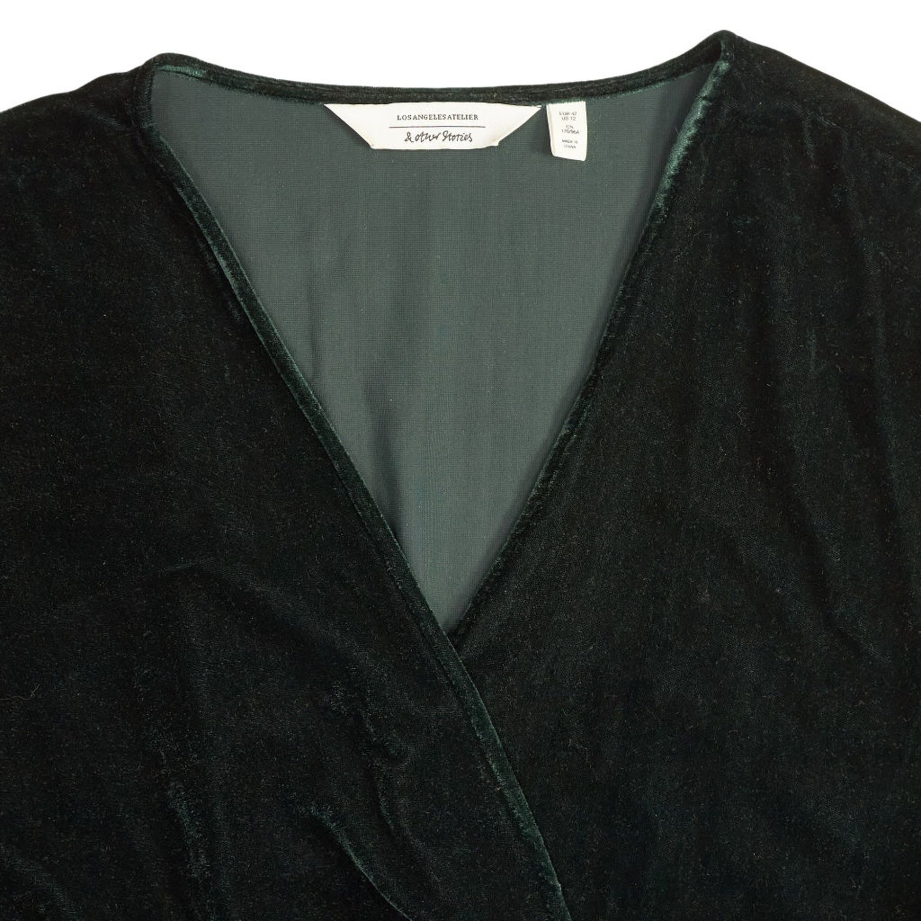 & Other Stories Green Velvet Dress