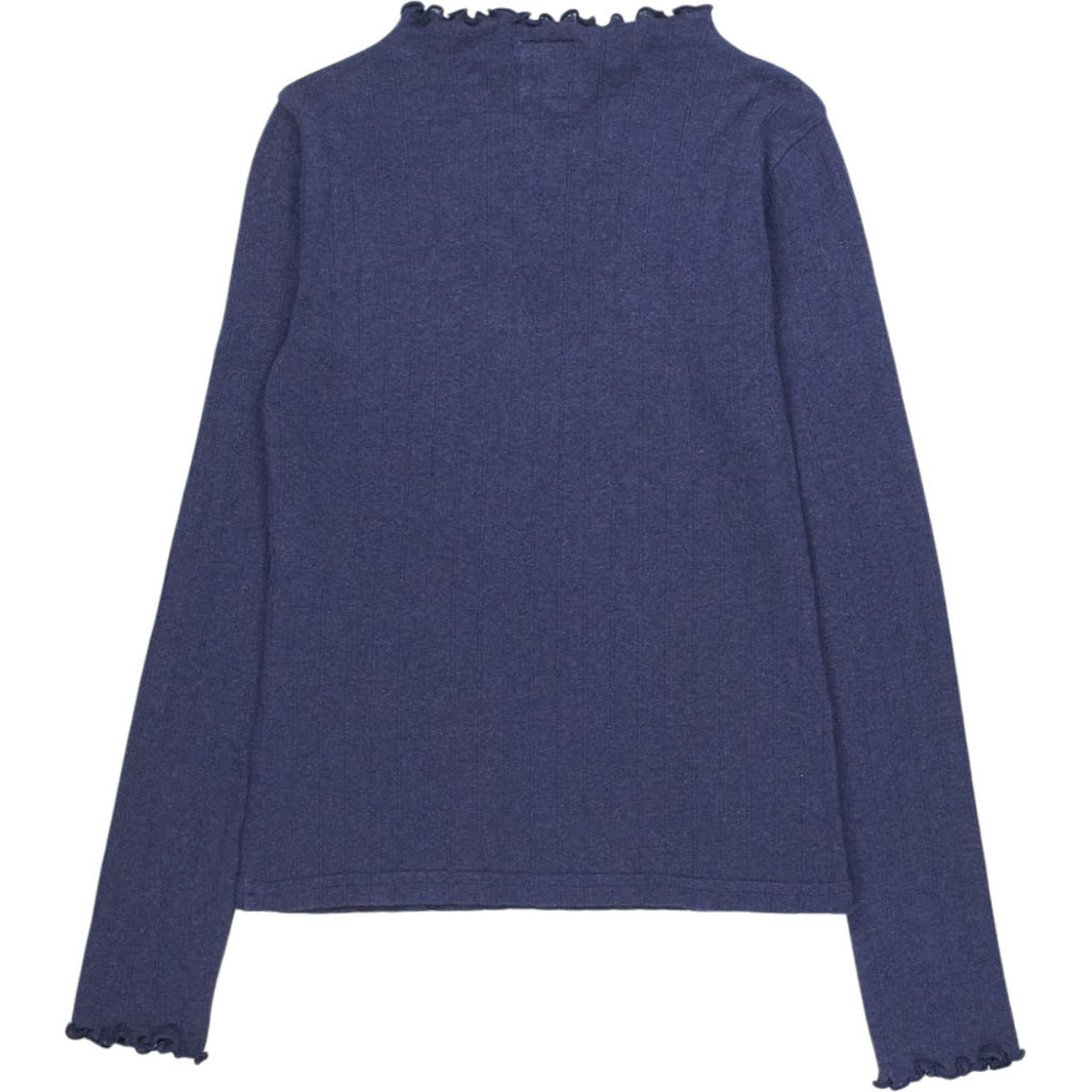 Beaufort & Blake Navy Ruffle Neck Top