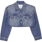 Pull & Bear Blue Cropped Denim Jacket