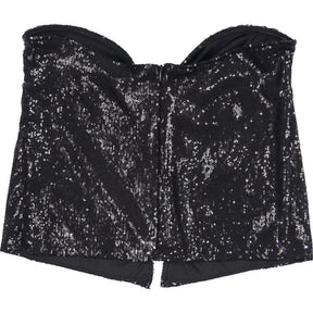 Motel Black Healy Top Statement Sequin Bow