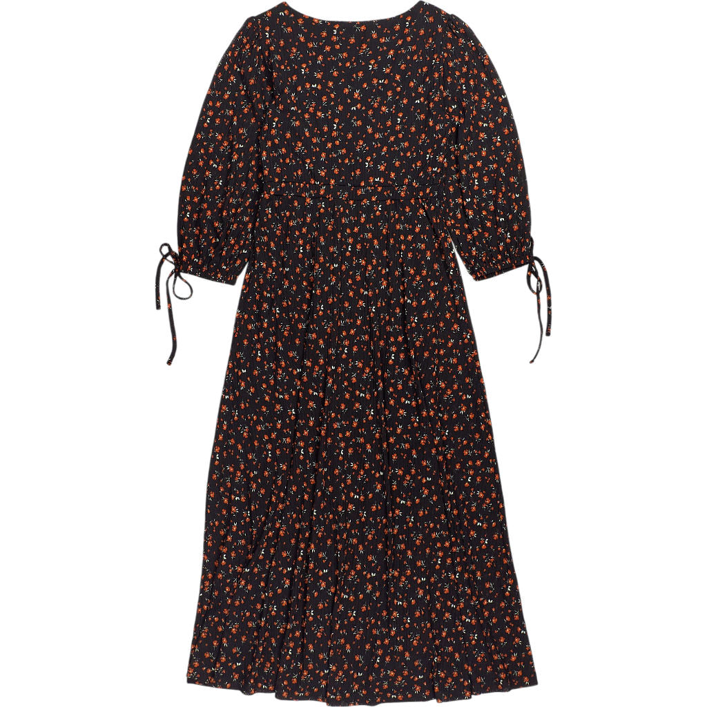 Springfield Black Floral Midi Dress