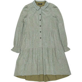 ME+EM Green Corduroy Tiered Dress UK 8