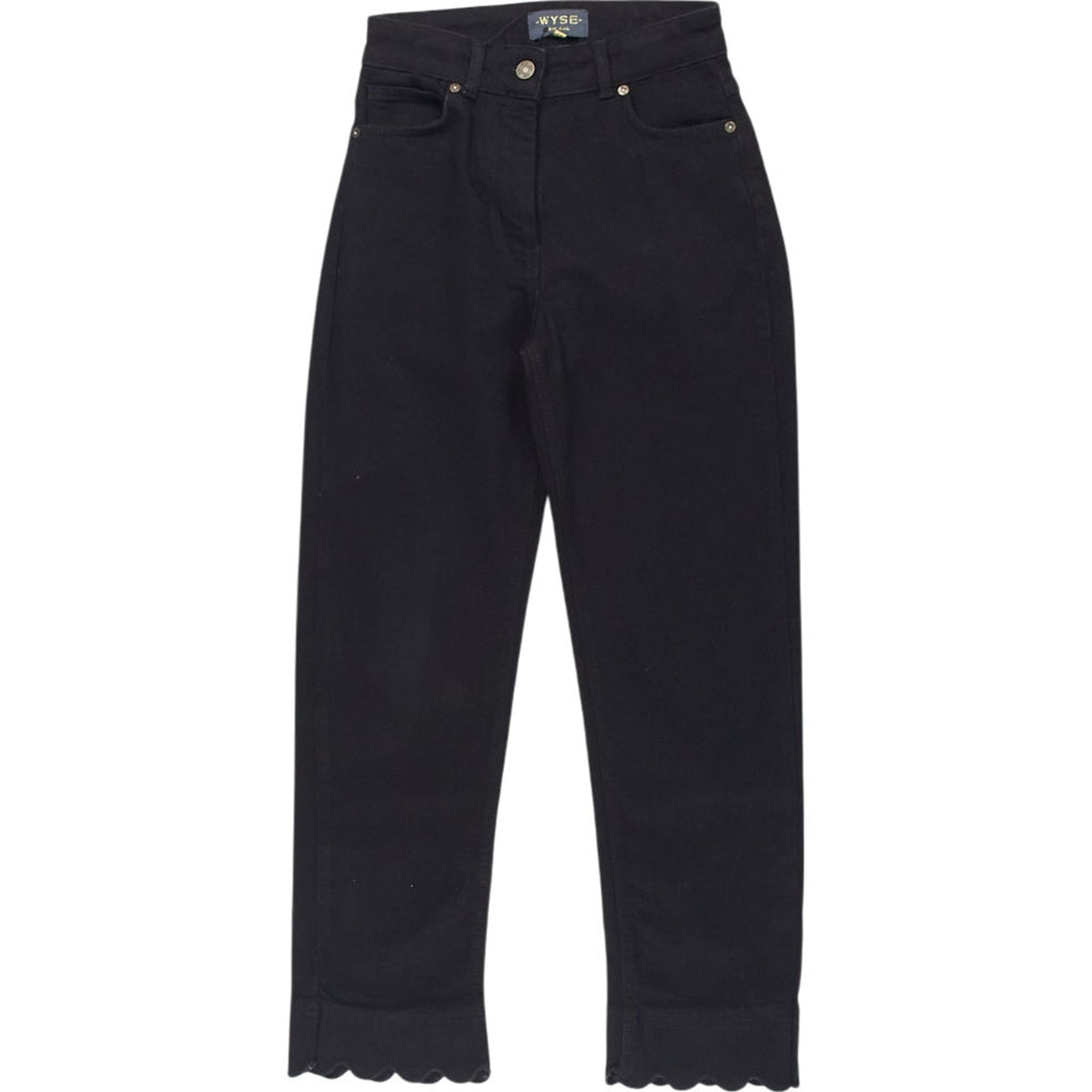 Wyse London Black Scalloped Hem Jeans