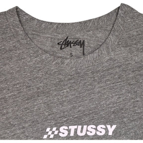 Stussy Grey Checkered Logo T-Shirt