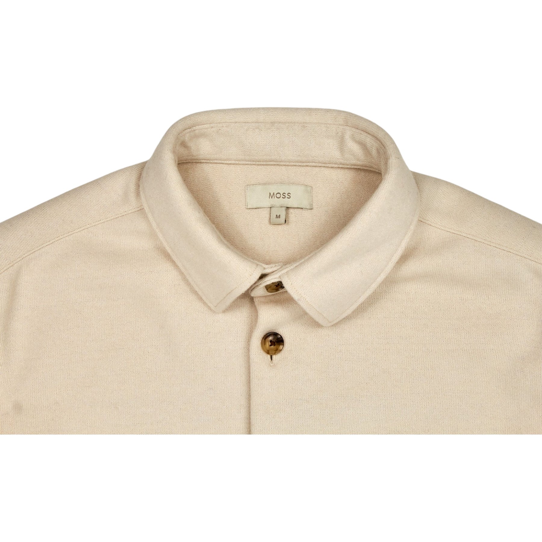 Moss Cream Collared Knit Shirt
