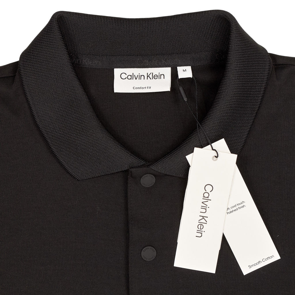 Calvin Klein Black Raised Logo Tape Polo