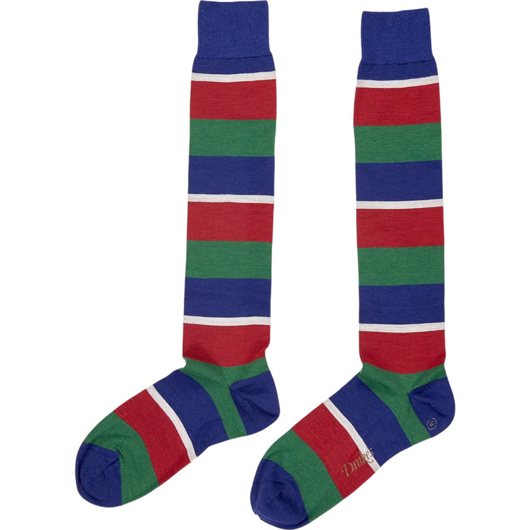 Drake's Multicolour Merino Wool Striped Socks