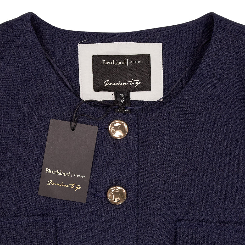 River Island Navy Radical Romance Jacket