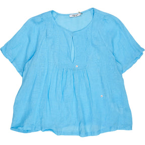 NRBY Blue Linen Blouse