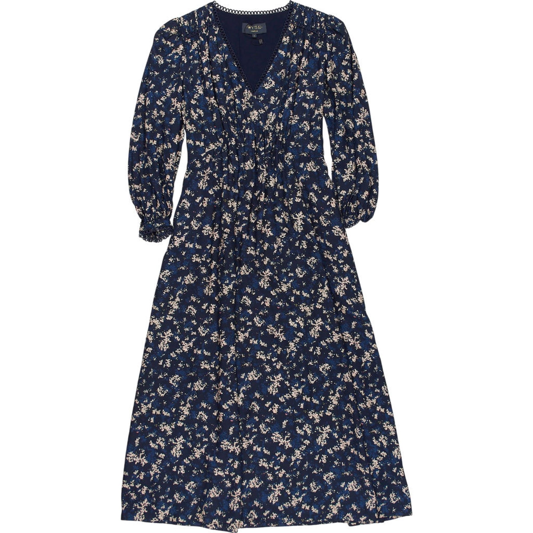WYSE London Blue Floral Midi Dress