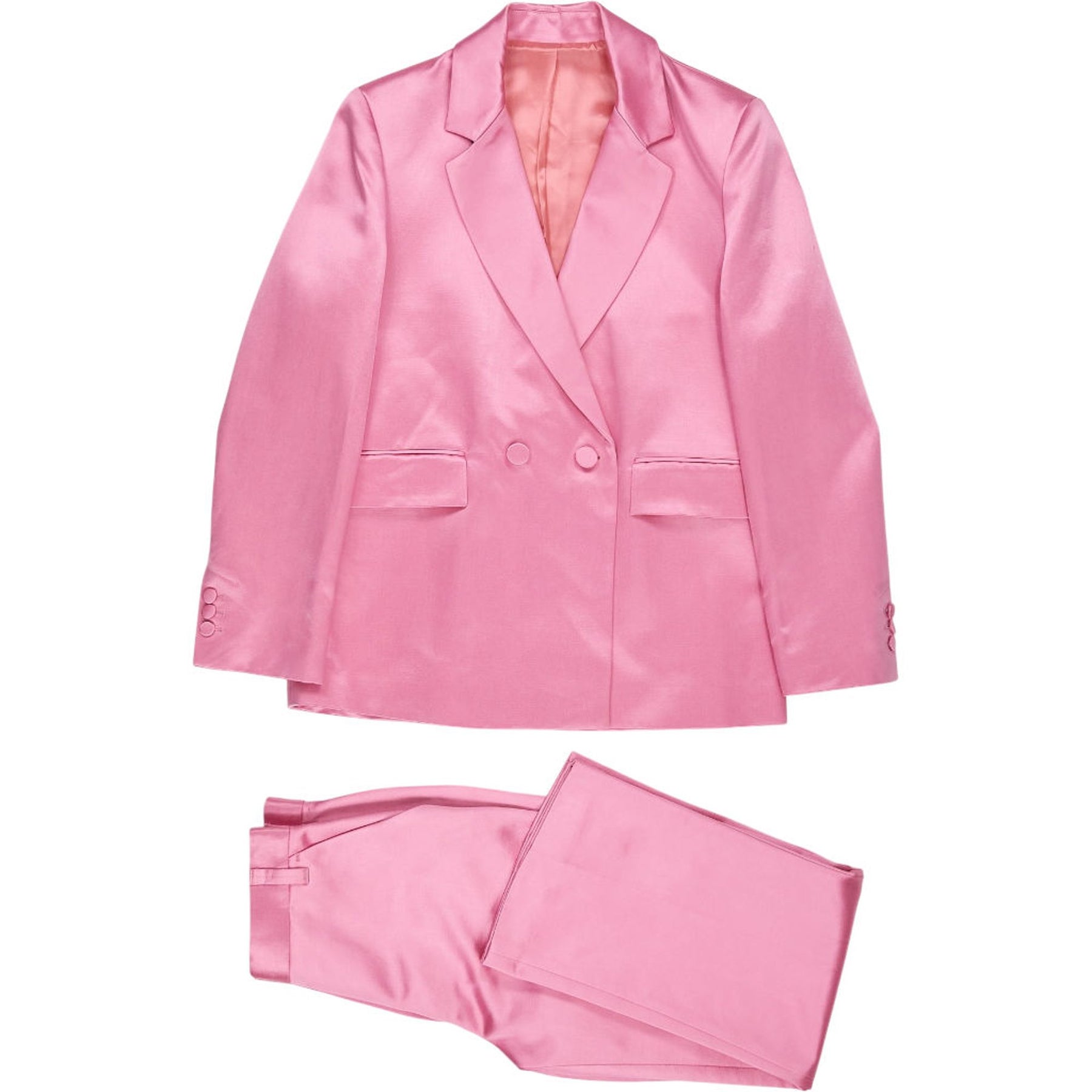 Vivere Pink Satin Blazer Suit