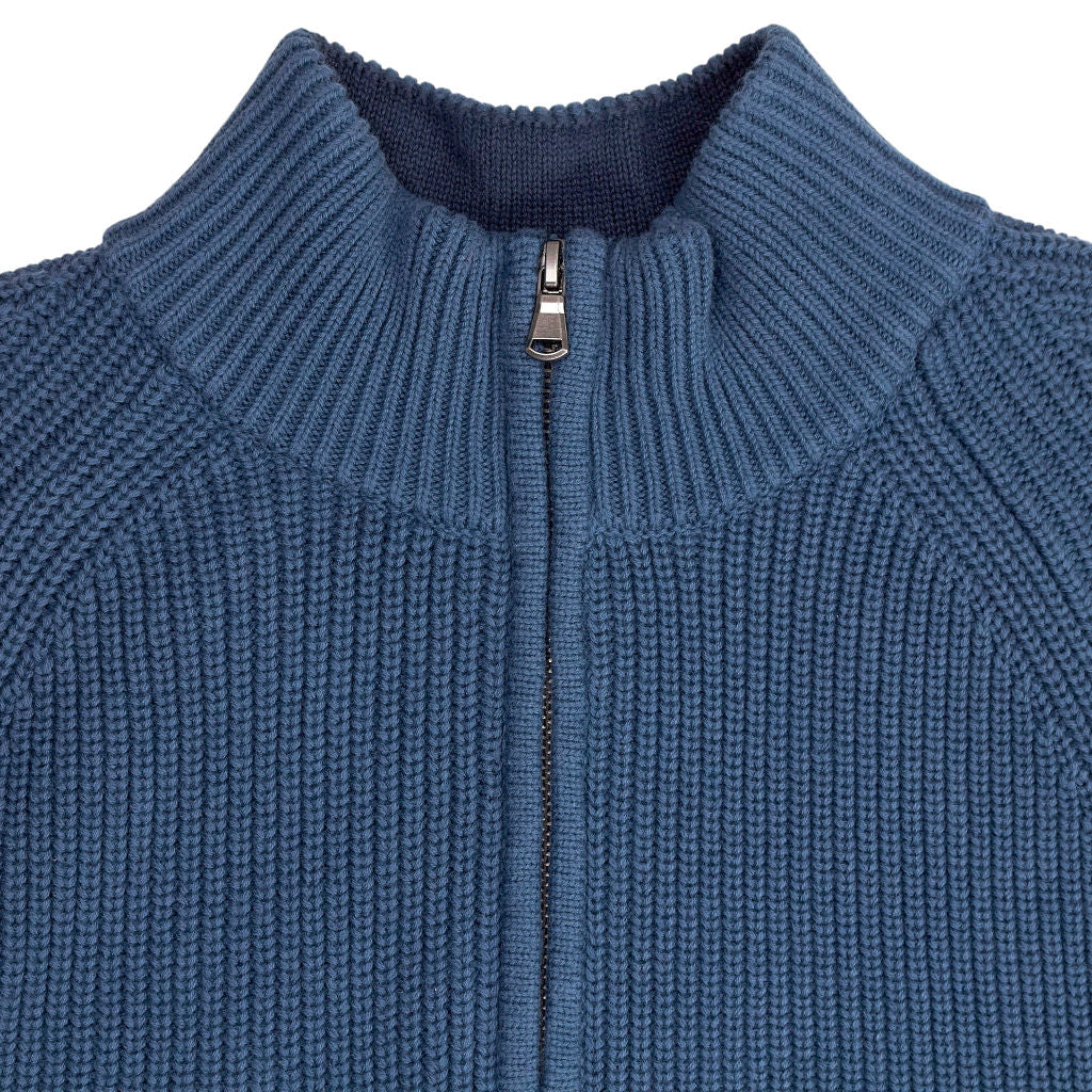 Lands' End Blue 1/4 Zip Knit Jumper