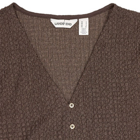 Lands' End Brown Textured Cardigan