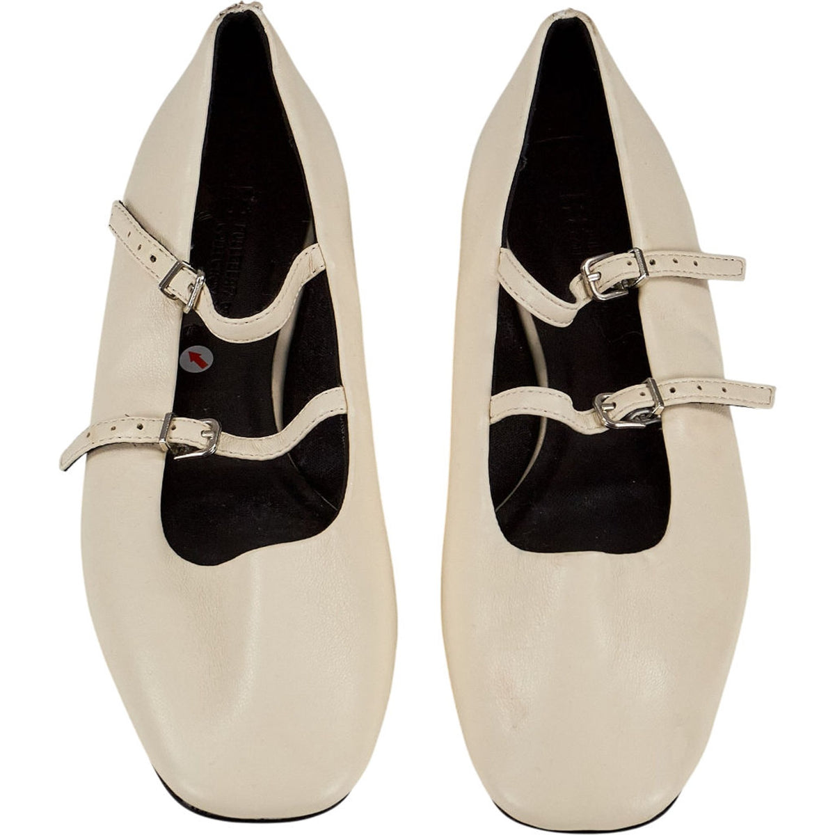 Pull & Bear Cream Double Strap Flats