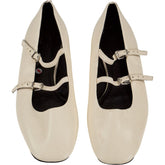 Pull & Bear Cream Double Strap Flats