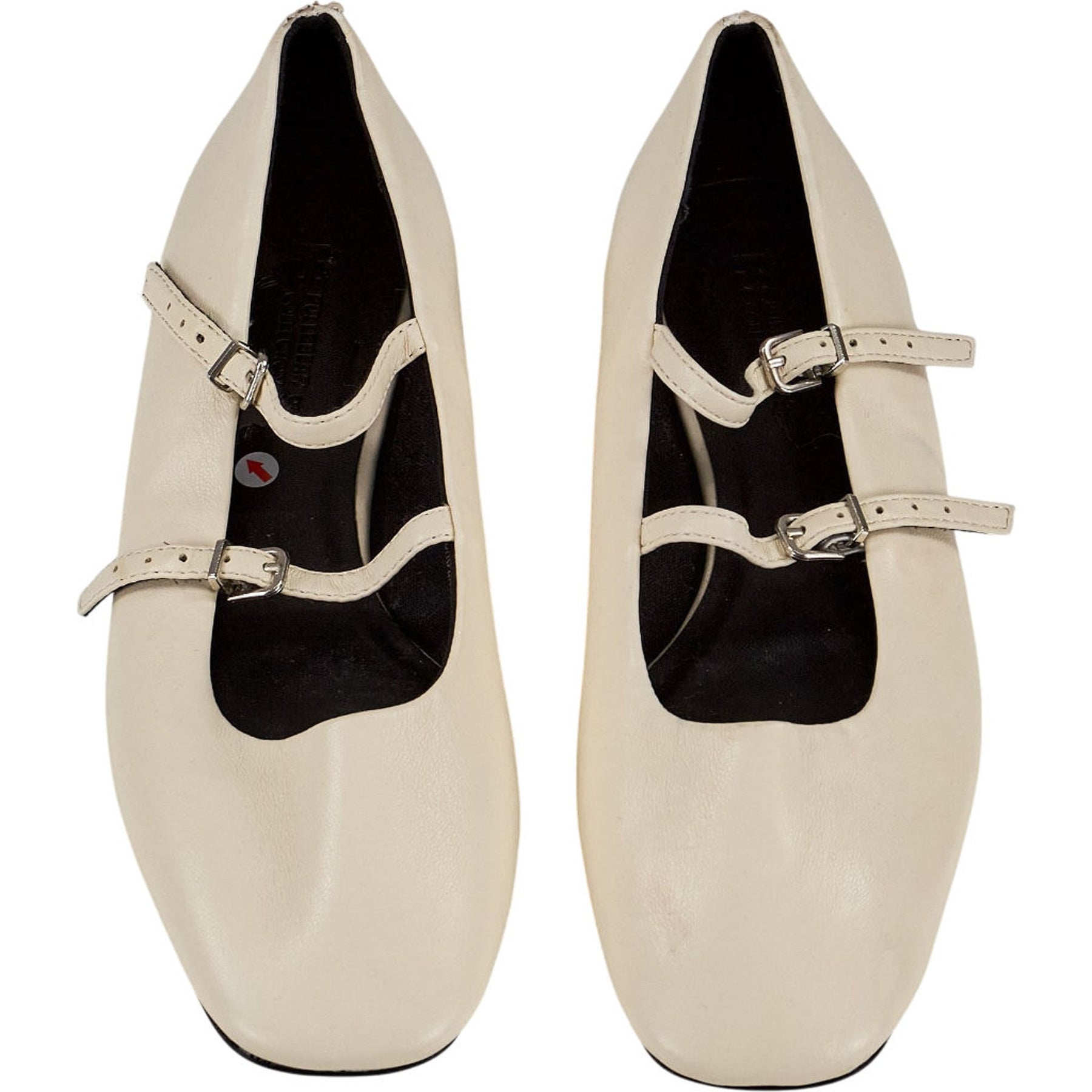 Pull & Bear Cream Double Strap Flats