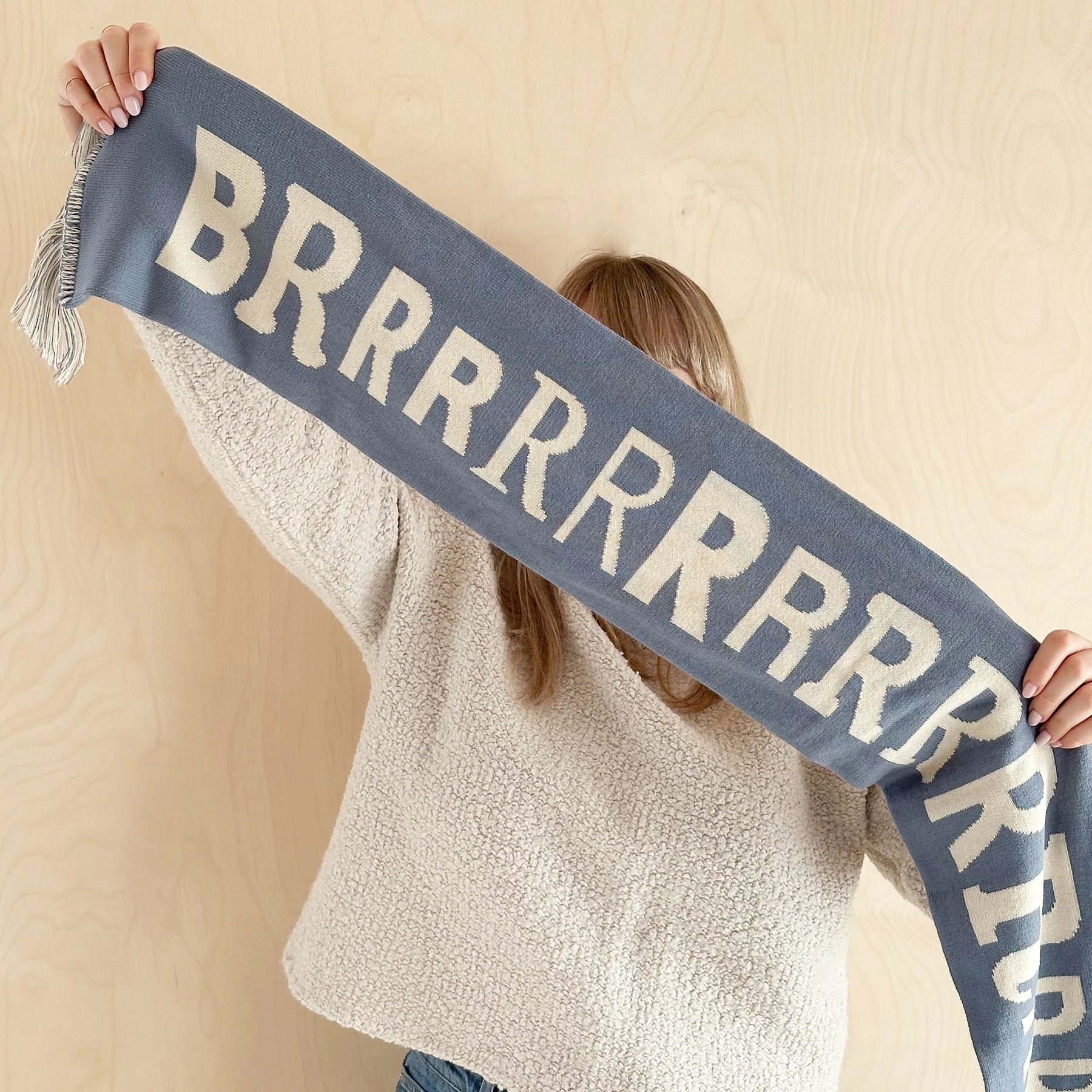 BRRRRRRRR - Cool Blue Knitted Scarf
