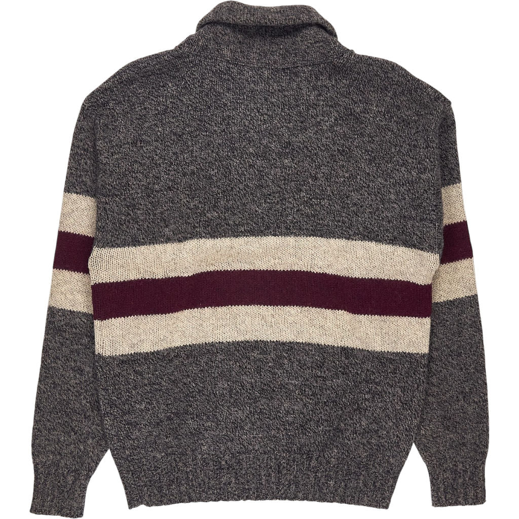 Eddie Bauer Grey Striped Knit Jumper