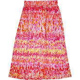 NRBY Pink Brush Print Silk Skirt