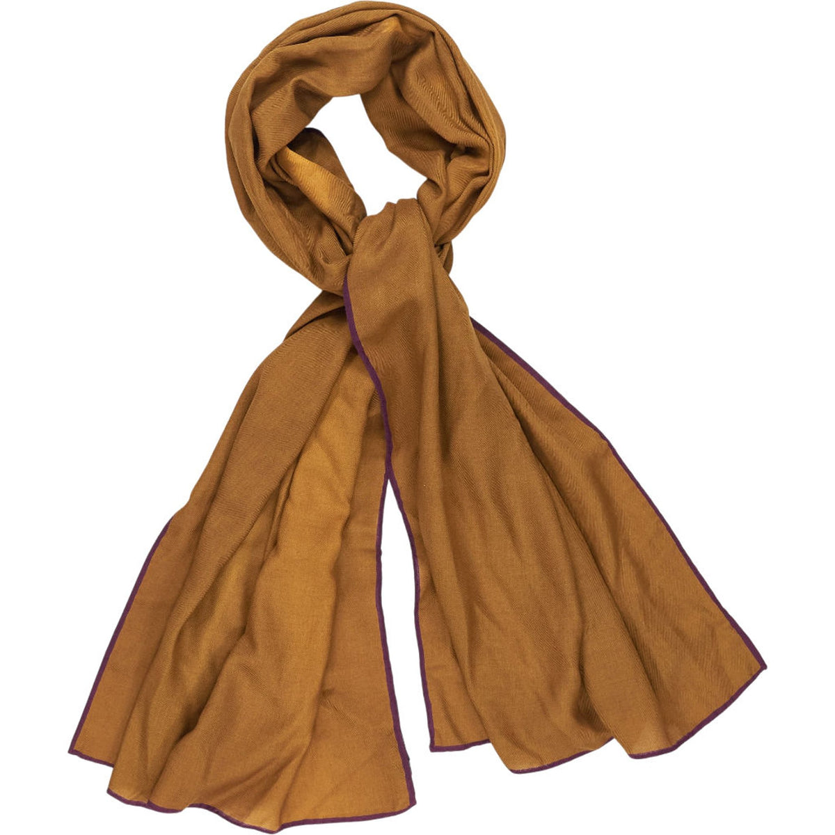 Drake's Brown Wool Silk Scarf