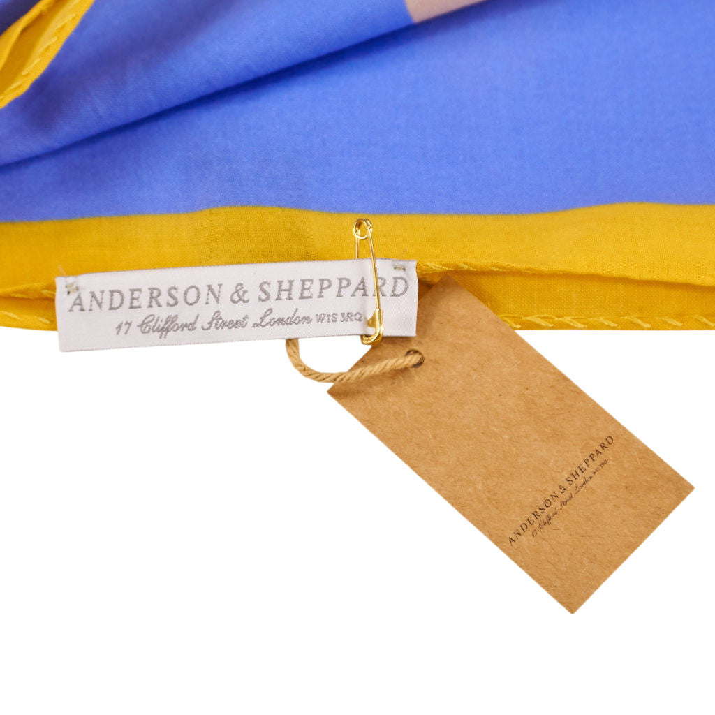 Anderson & Sheppard Blue Yellow Nautical Scarf