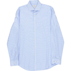 Moss Blue Striped Shirt 15.5