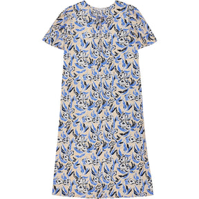 OMNES Blue Floral Lace-Up Dress