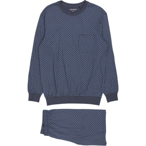 Schiesser Blue Patterned Pajama Set