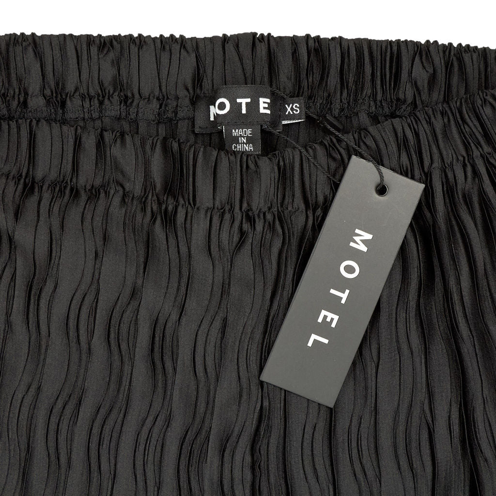 Motel Black Bian Crinkle Trousers