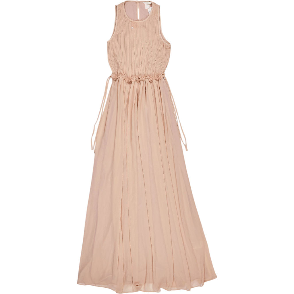H&M Beige Pink Pleated Maxi Dress