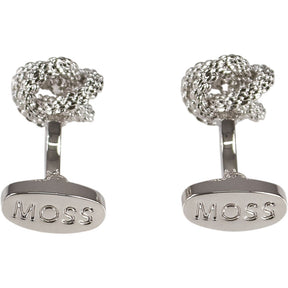 Moss Silver Tone Knot Cufflinks