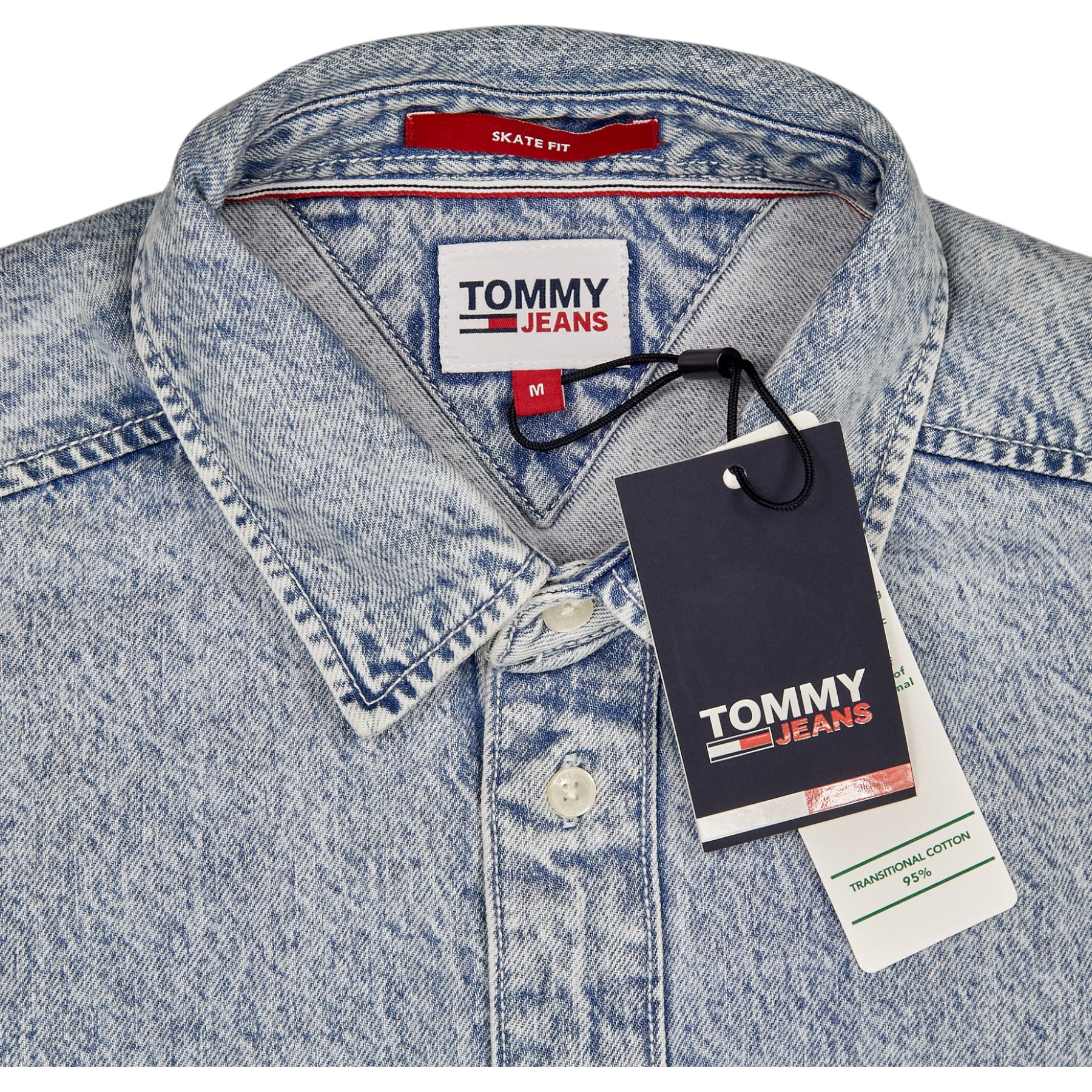 Tommy Jeans Blue Acid Wash Skate Fit Shirt