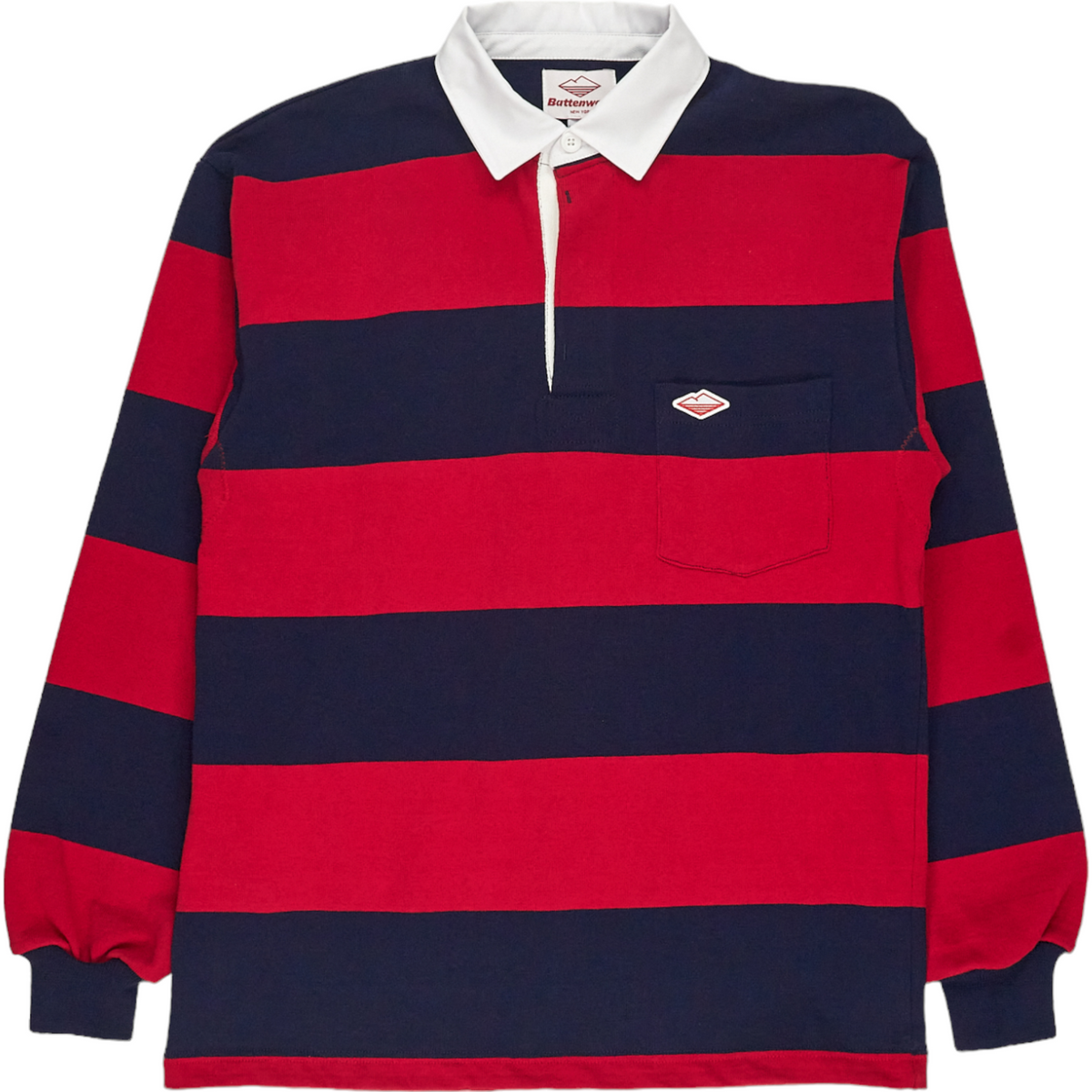 Battenwear Red/Navy Pocket Rugby Shirt