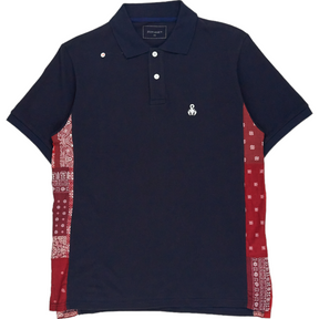 Sophnet Navy/Red Paisley Detail Polo Shirt