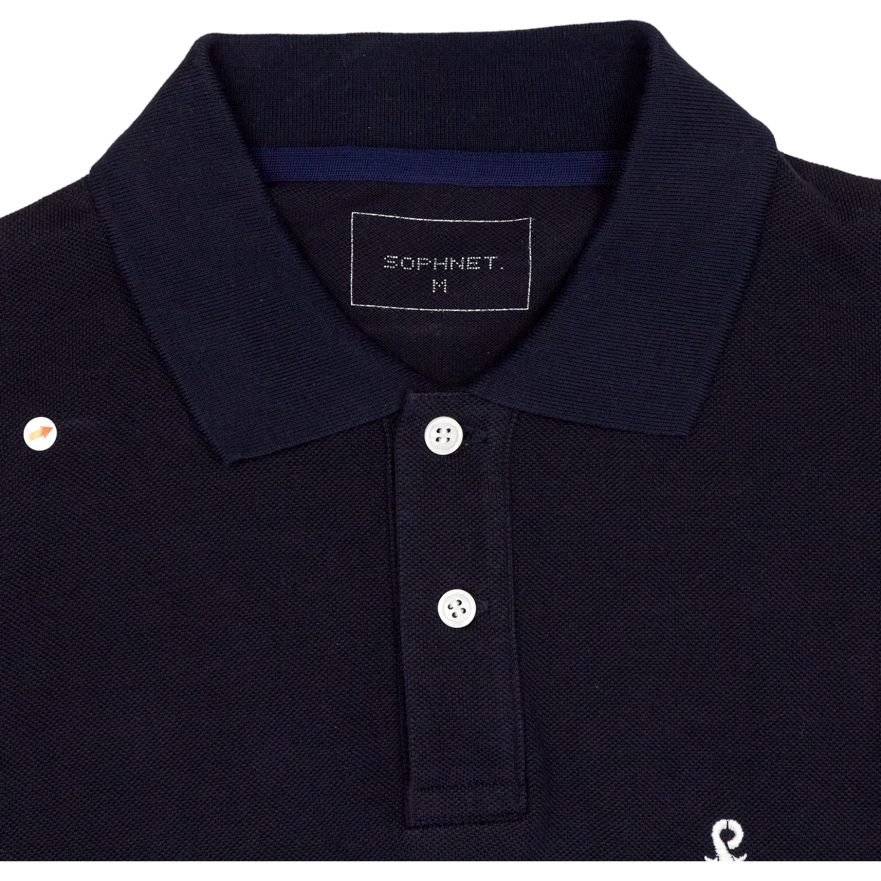 Sophnet Navy/Red Paisley Detail Polo Shirt