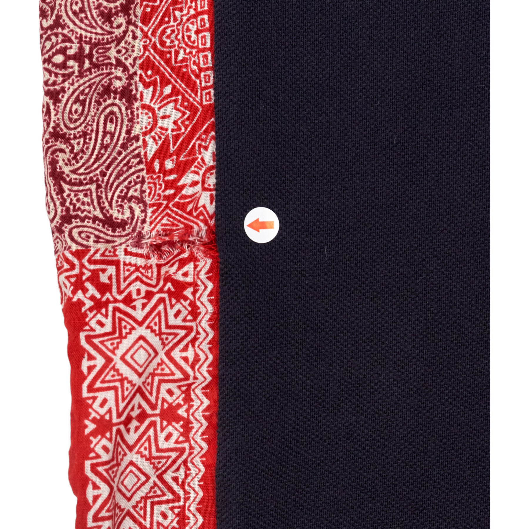 Sophnet Navy/Red Paisley Detail Polo Shirt