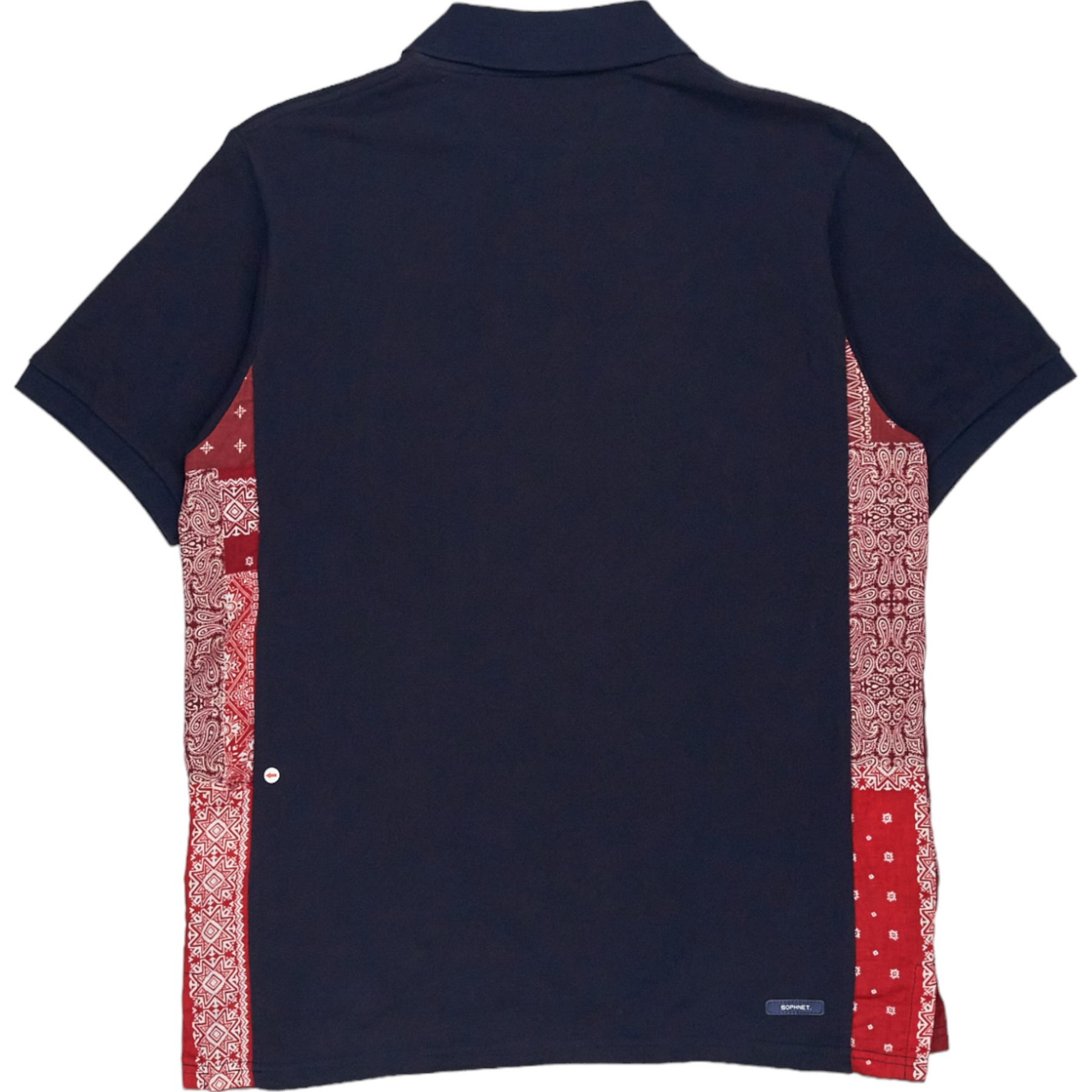 Sophnet Navy/Red Paisley Detail Polo Shirt