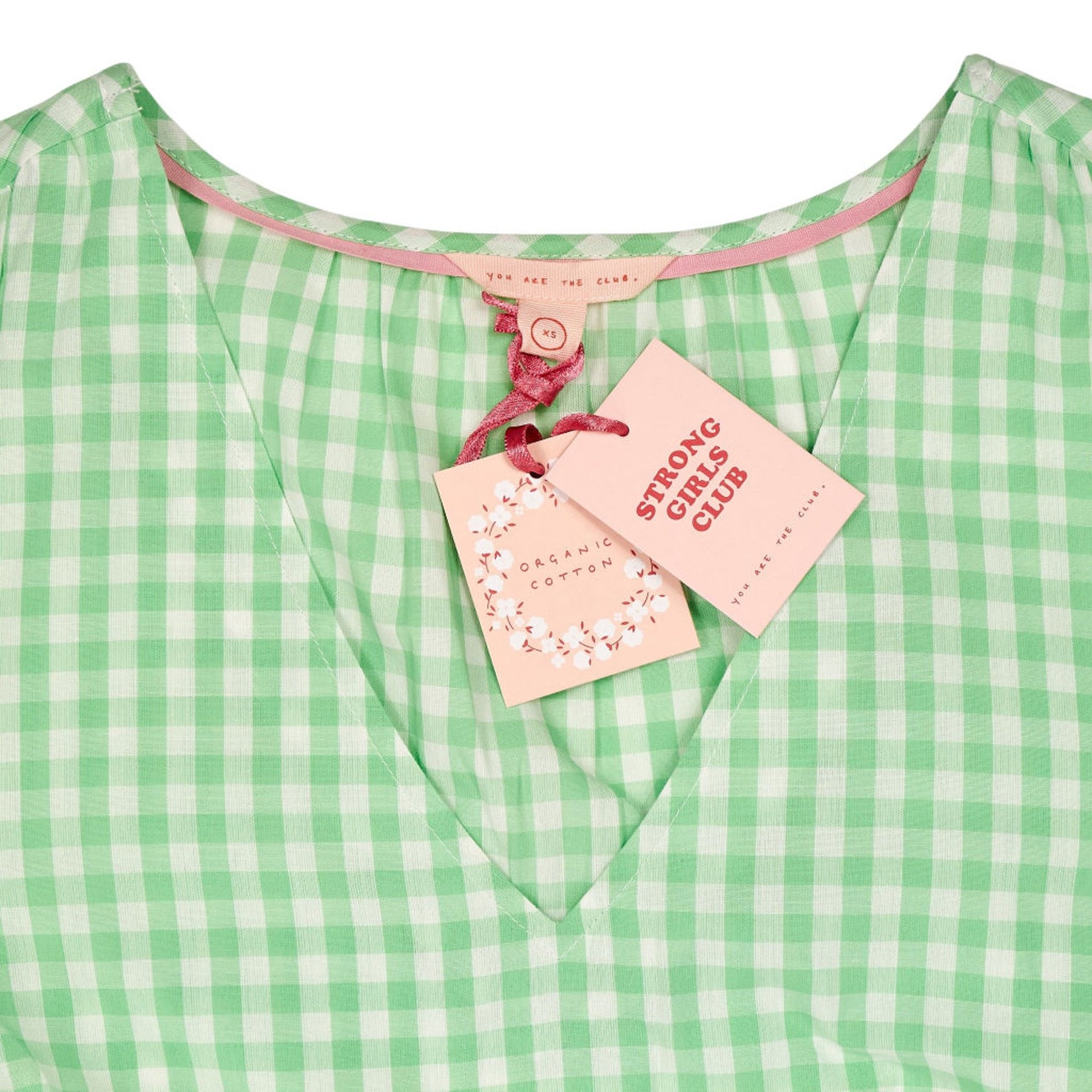 Strong Girls Club Green Gingham Midi Dress