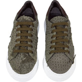 By Walid Olive Green Lace Up Trainers