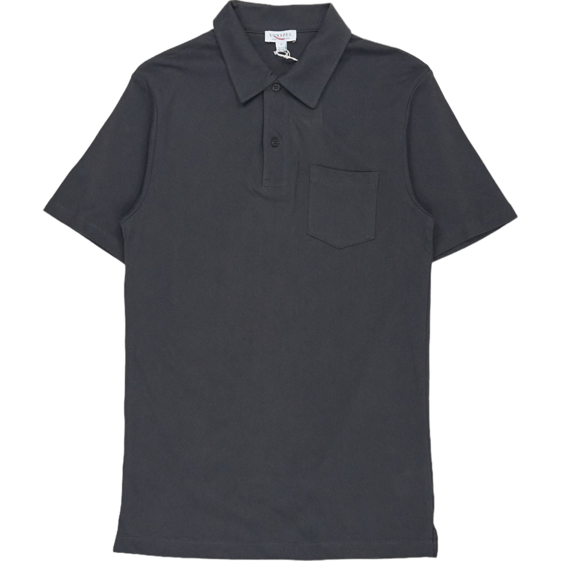 Sunspel Charcoal SS Polo Shirt
