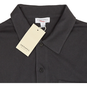 Sunspel Charcoal SS Polo Shirt