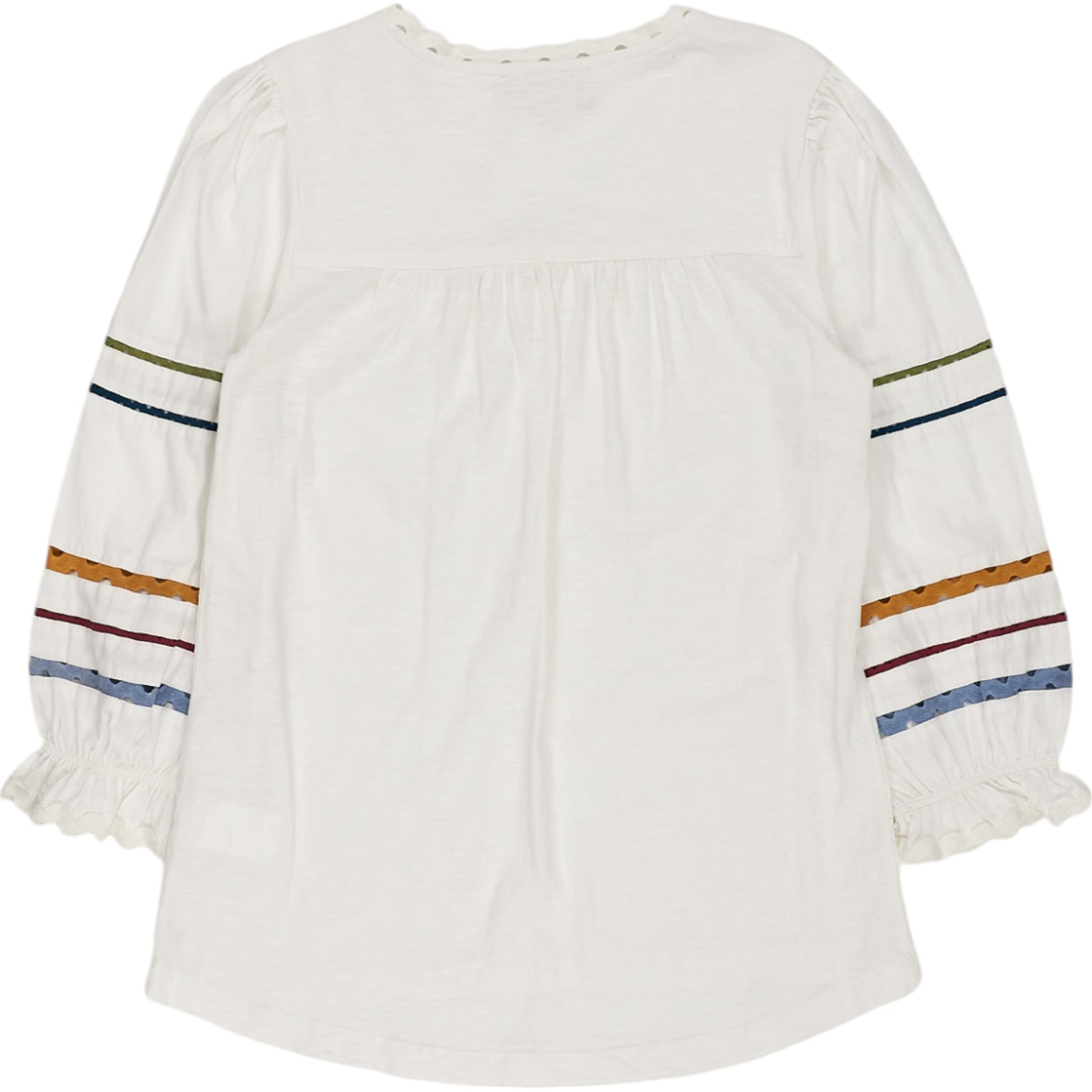 Wyse White Slub Rik Rak Blouse