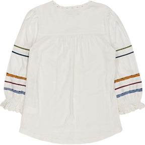 Wyse White Slub Rik Rak Blouse