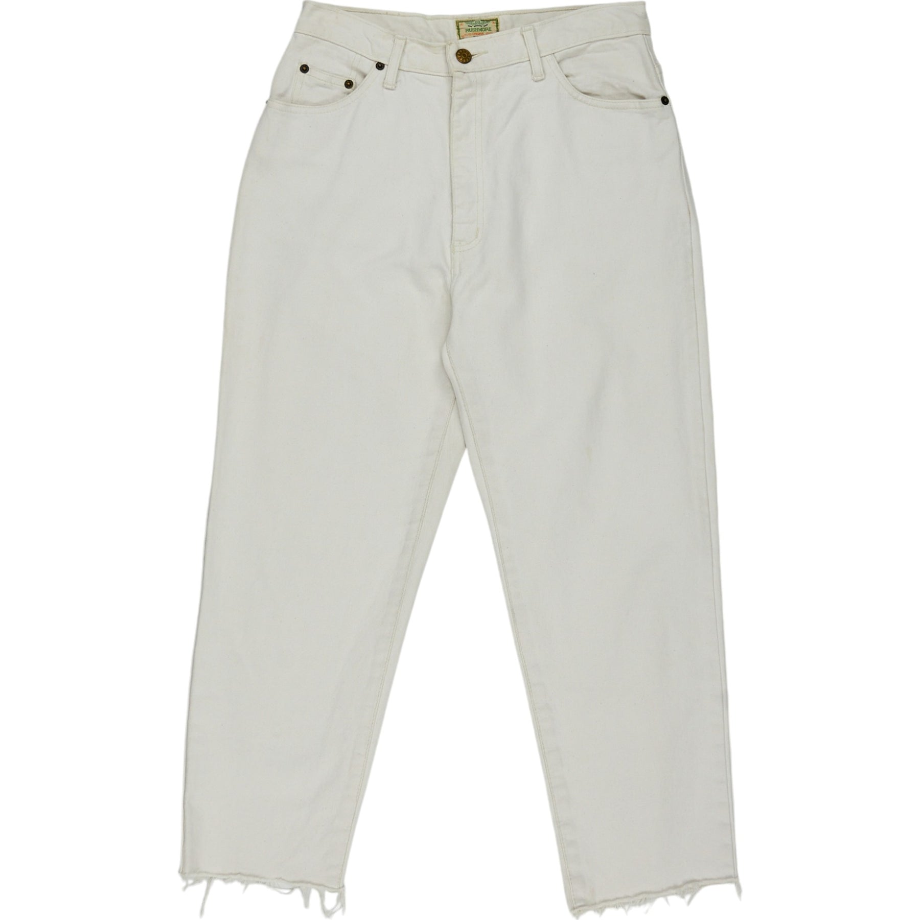 Wyse White Denim Raw Edge Jeans