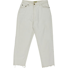 Wyse White Denim Raw Edge Jeans