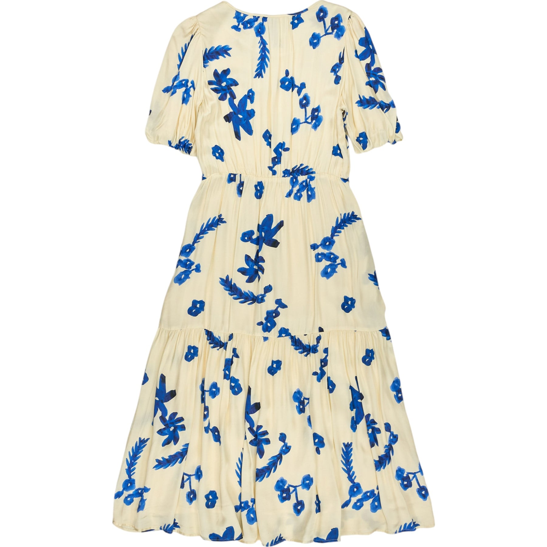 Wyse Ecru/Blue Scattered Floral Dress